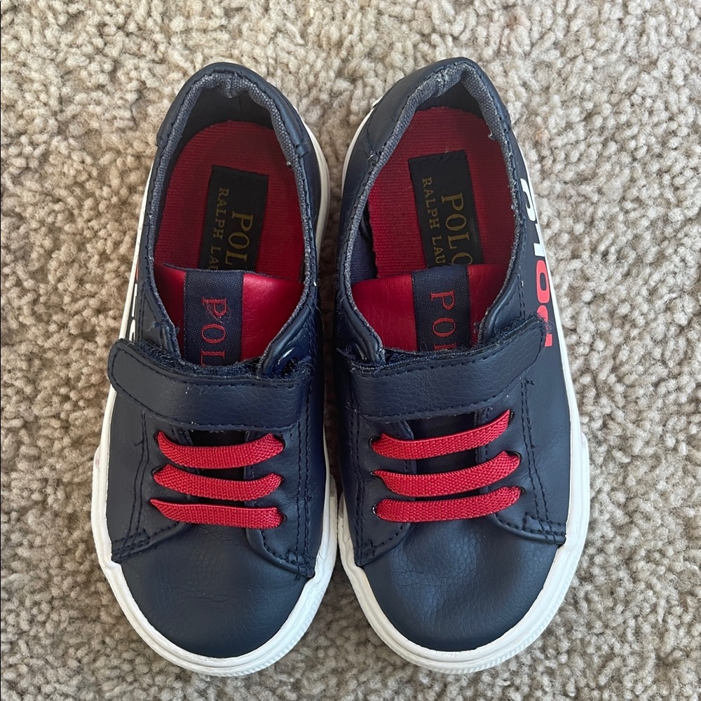 Polo by Ralph Lauren Kids' Black Sneakers with Red Laces